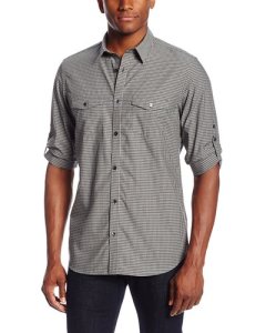 Calvin Klein Sportswear Men's Small-Check Long-Sleeve Woven Shirt